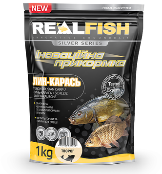 Прикормка RealFish "Лин-карась" Творог 1кг фото
