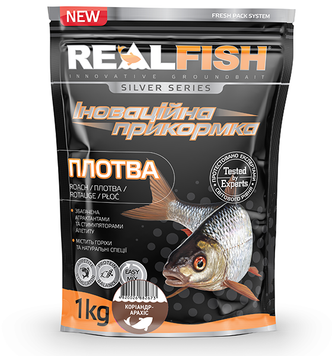 Прикормка RealFish "Плотва" Коріандр-арахіс 1кг фото